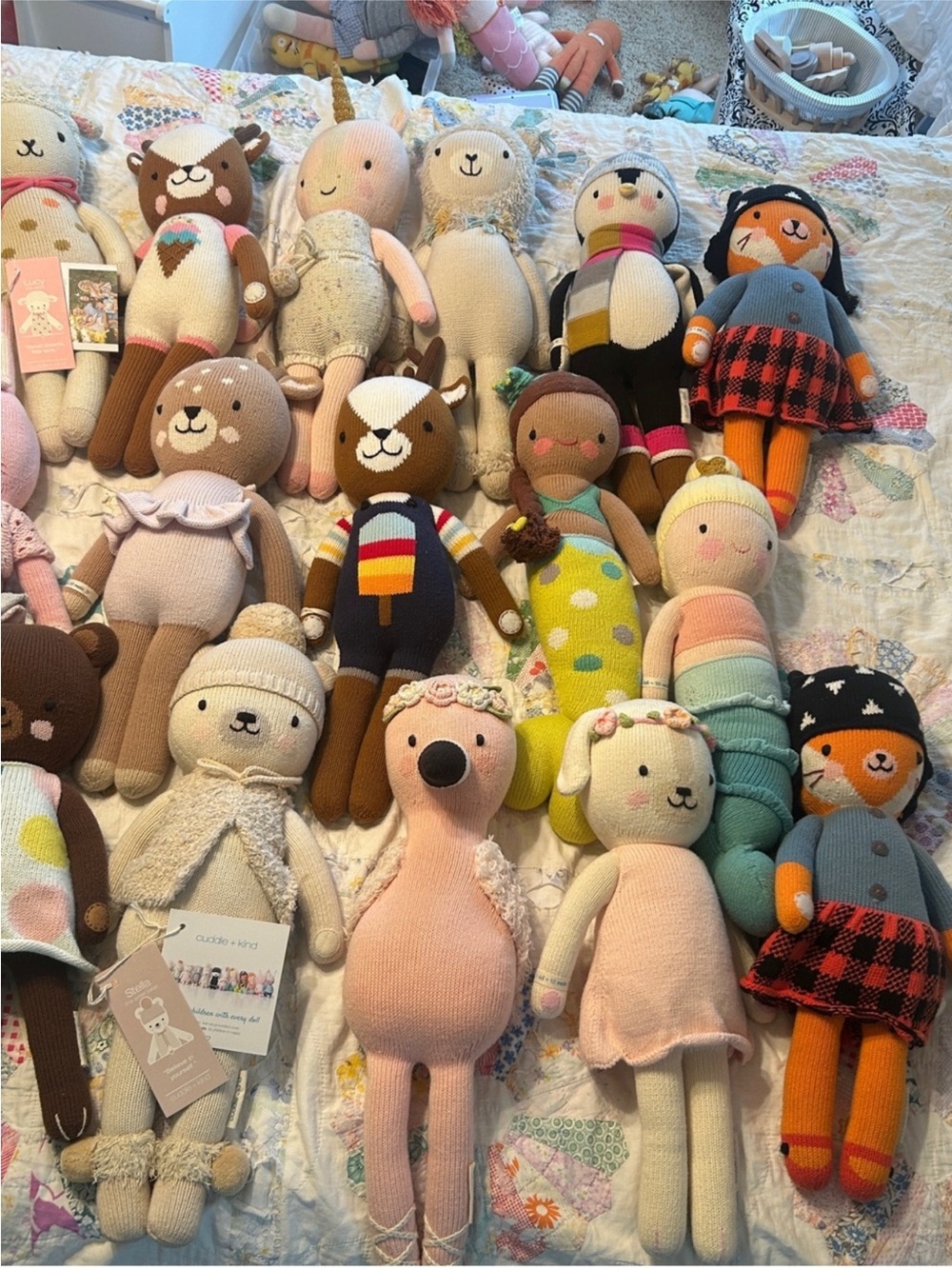 Cuddle + Kind Large 20” Handmade Knit Plush Dolls Animals price is for one